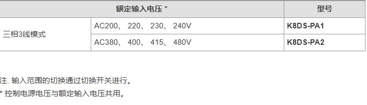 欧姆龙电气中国有限公司 K8DS-PA缺相继电器选型