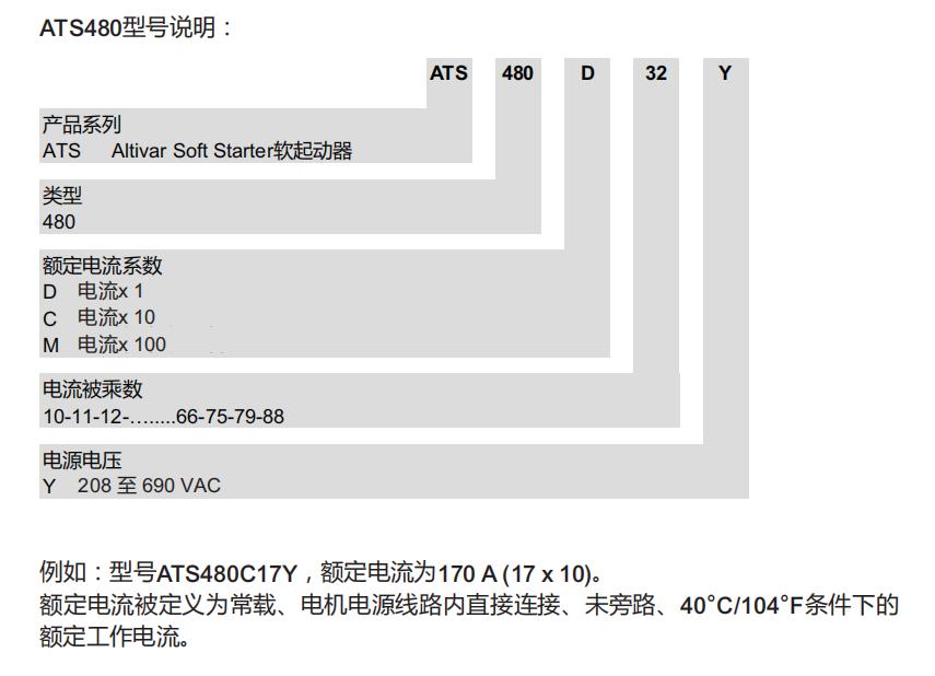 施耐德电气中国有限公司 软启动ATS480系列选型