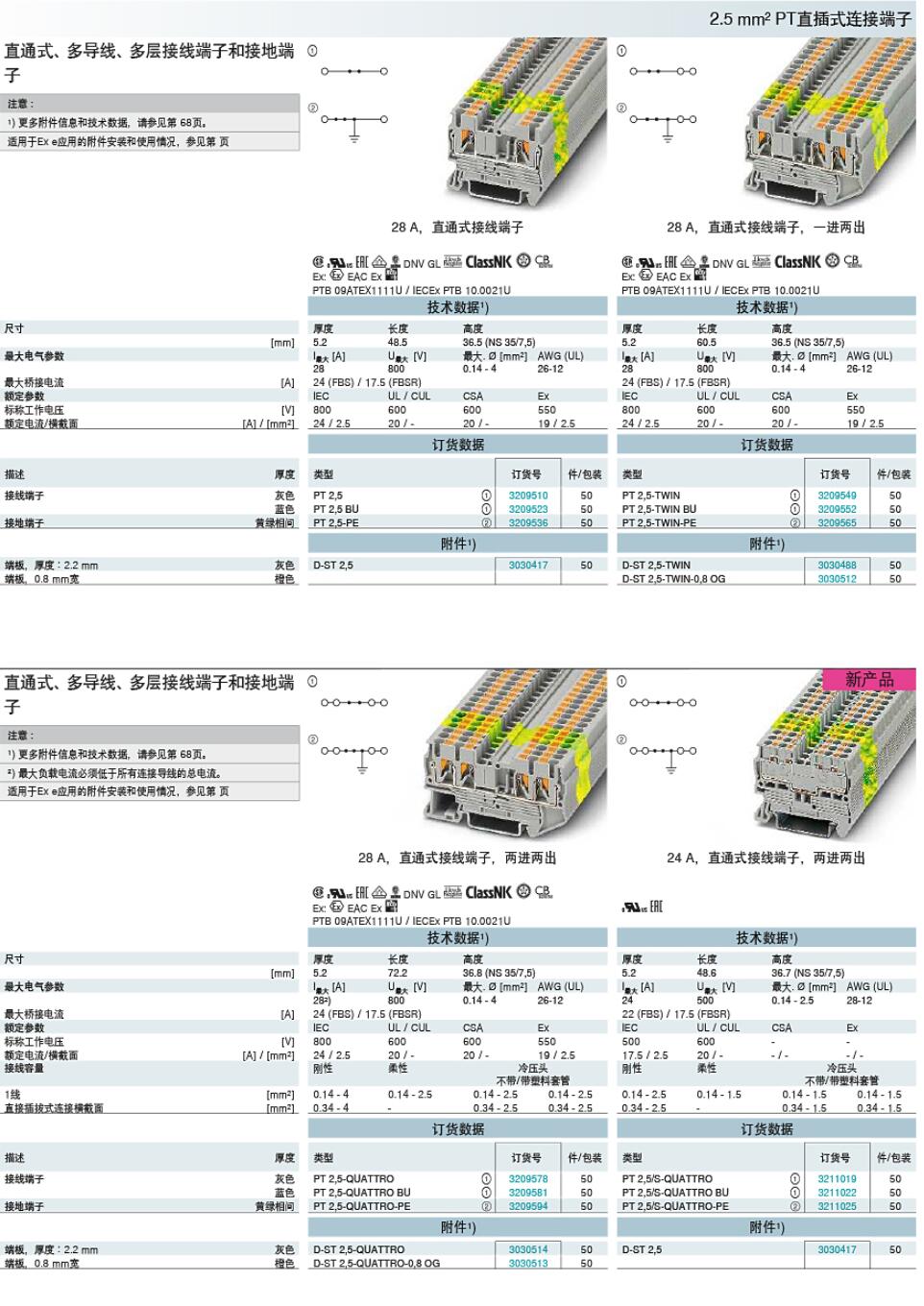 PHOENIX CONTACT/菲尼克斯有限公司代理PT 2.5-PE选型