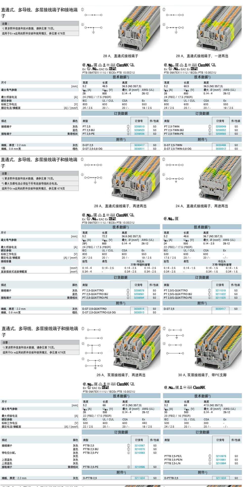 PHOENIX CONTACT/菲尼克斯有限公司代理PT 2,5选型