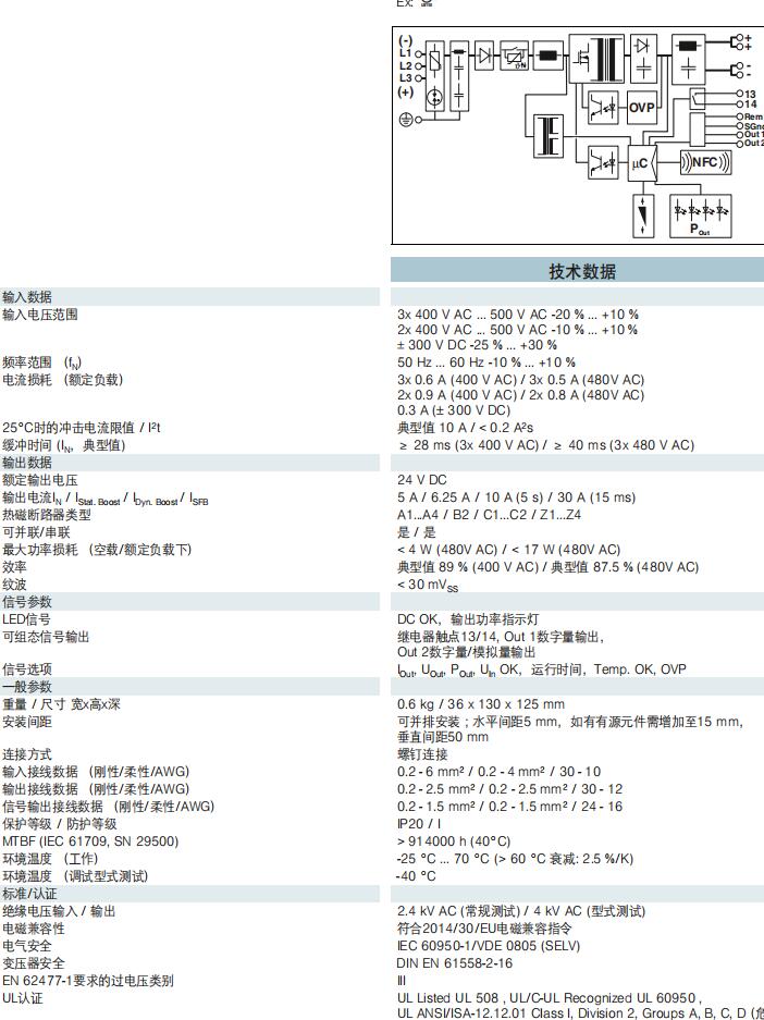 PHOENIX CONTACT/菲尼克斯QUINY 开关电源QUINT4-PS/3AC/24DC/5